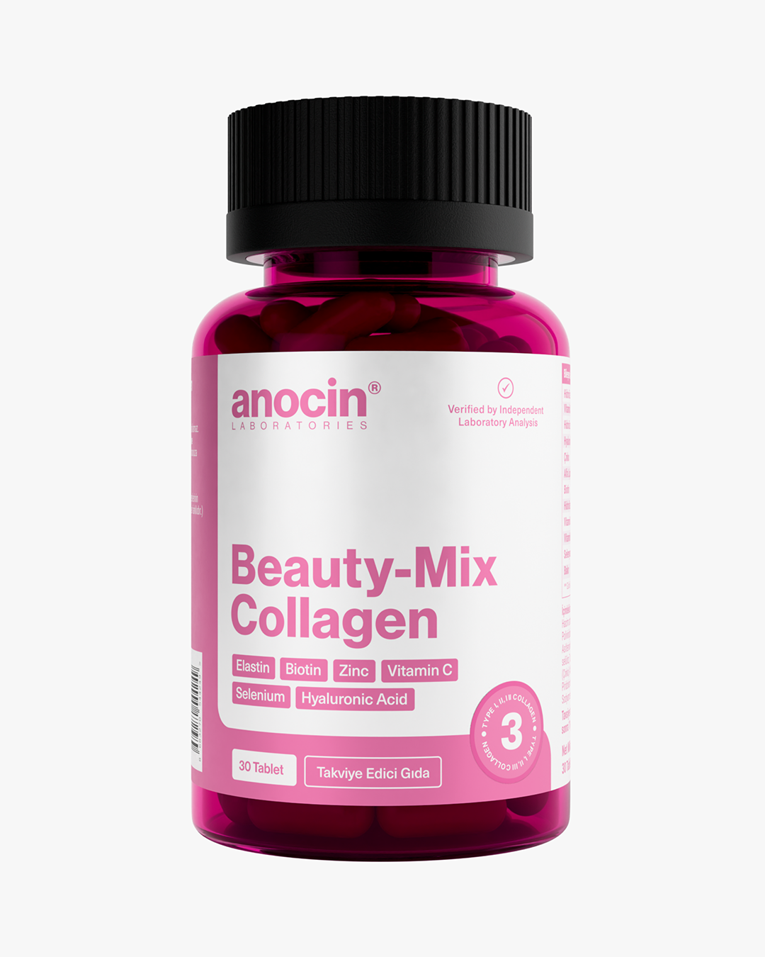 25AW H BEAUTY&YOUTH SUVIN MIX テレコクルーネック Beauty MIX Kolajen (Tip 1,2,3) Elastin, Biotin, Çinko, C Vitamini