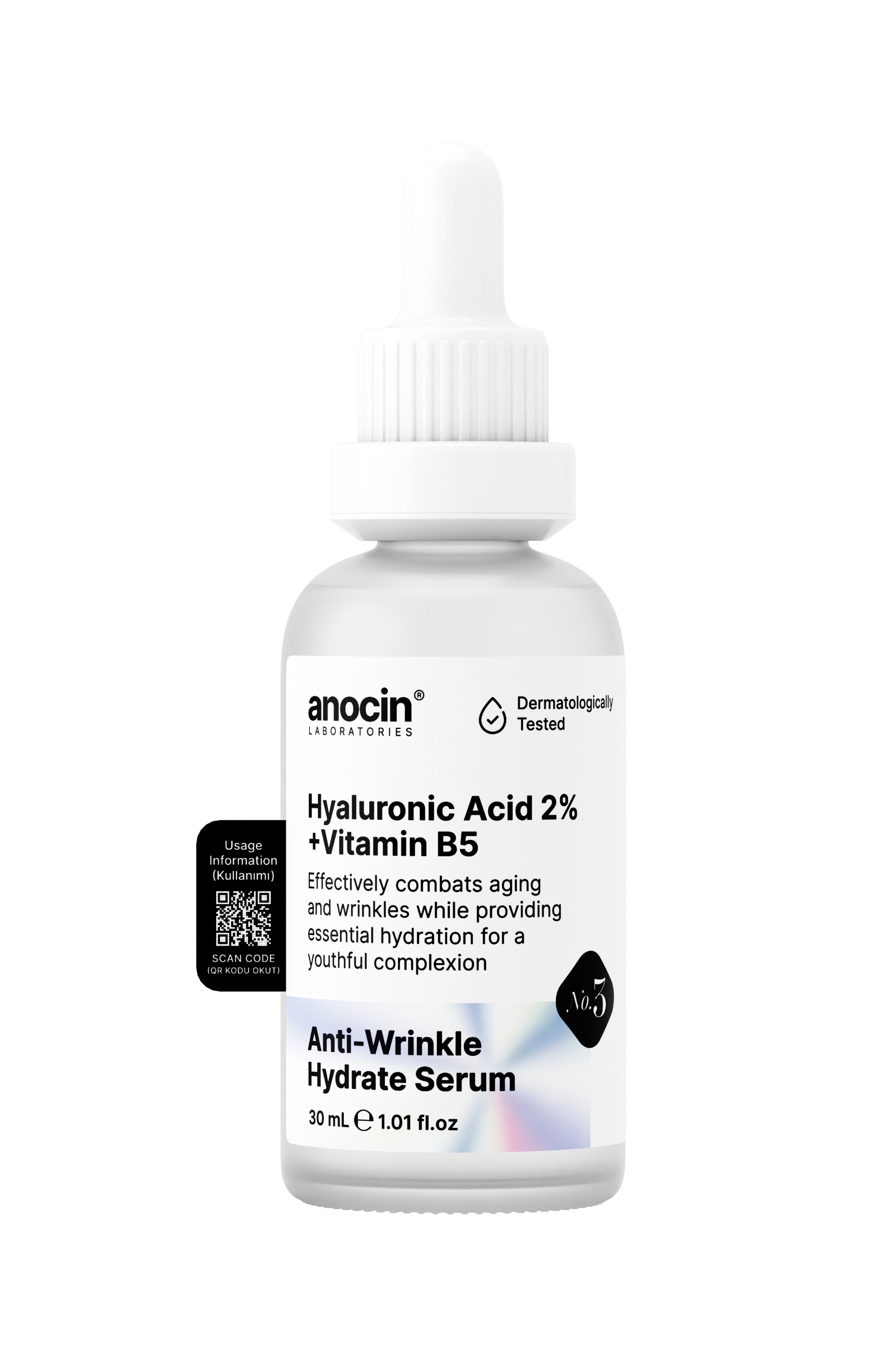 No.3 / Hyaluronic Acid 2% + Vitamin B5 Yaşlanma ve Kırışıklık Karşıtı, 72 Saat Nemlendirici ve Dongun Görünüm Etkili Serum