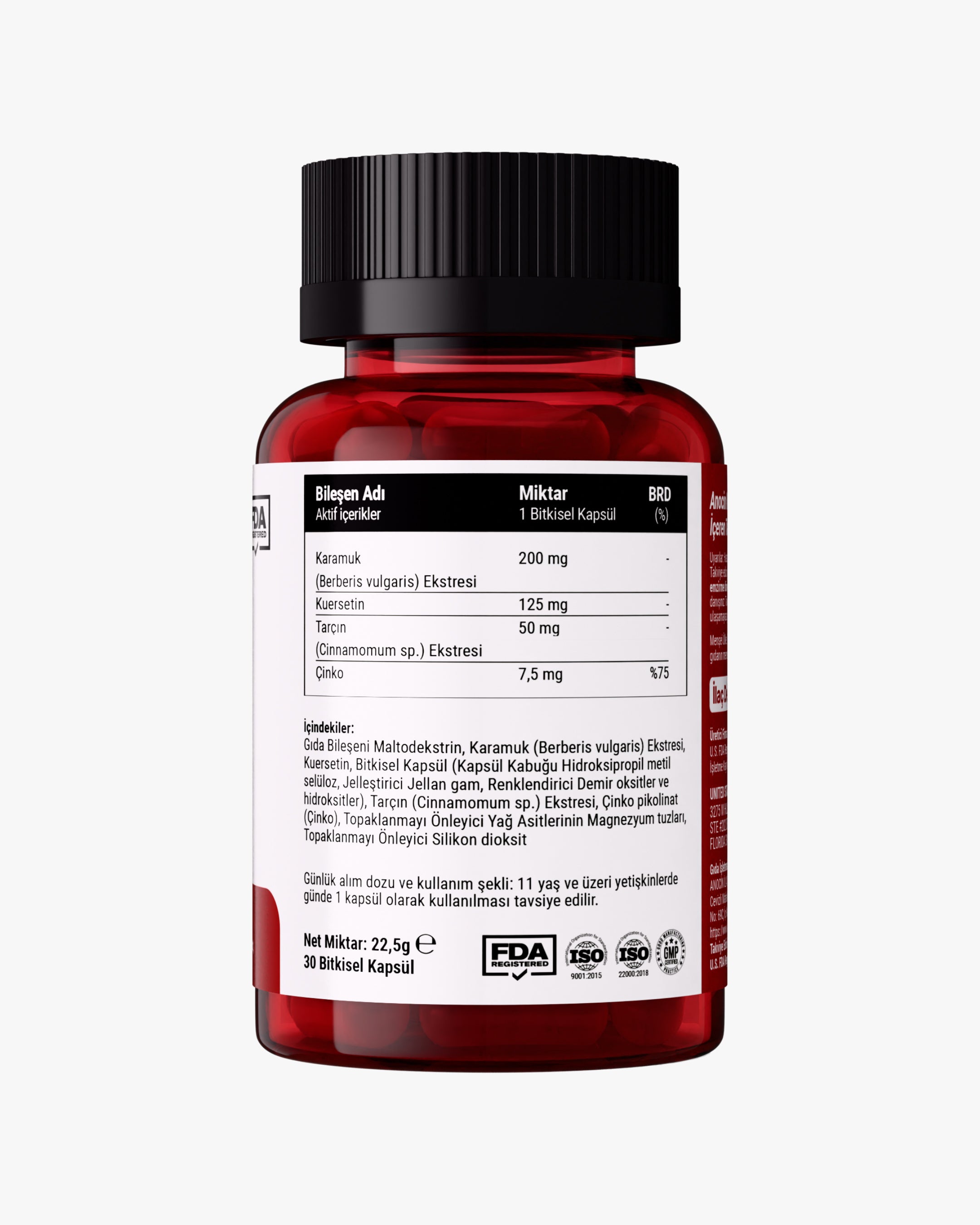 Berberin Complex - Berberin (Karamuk), Kuersetin, Tarçın ve Çinko