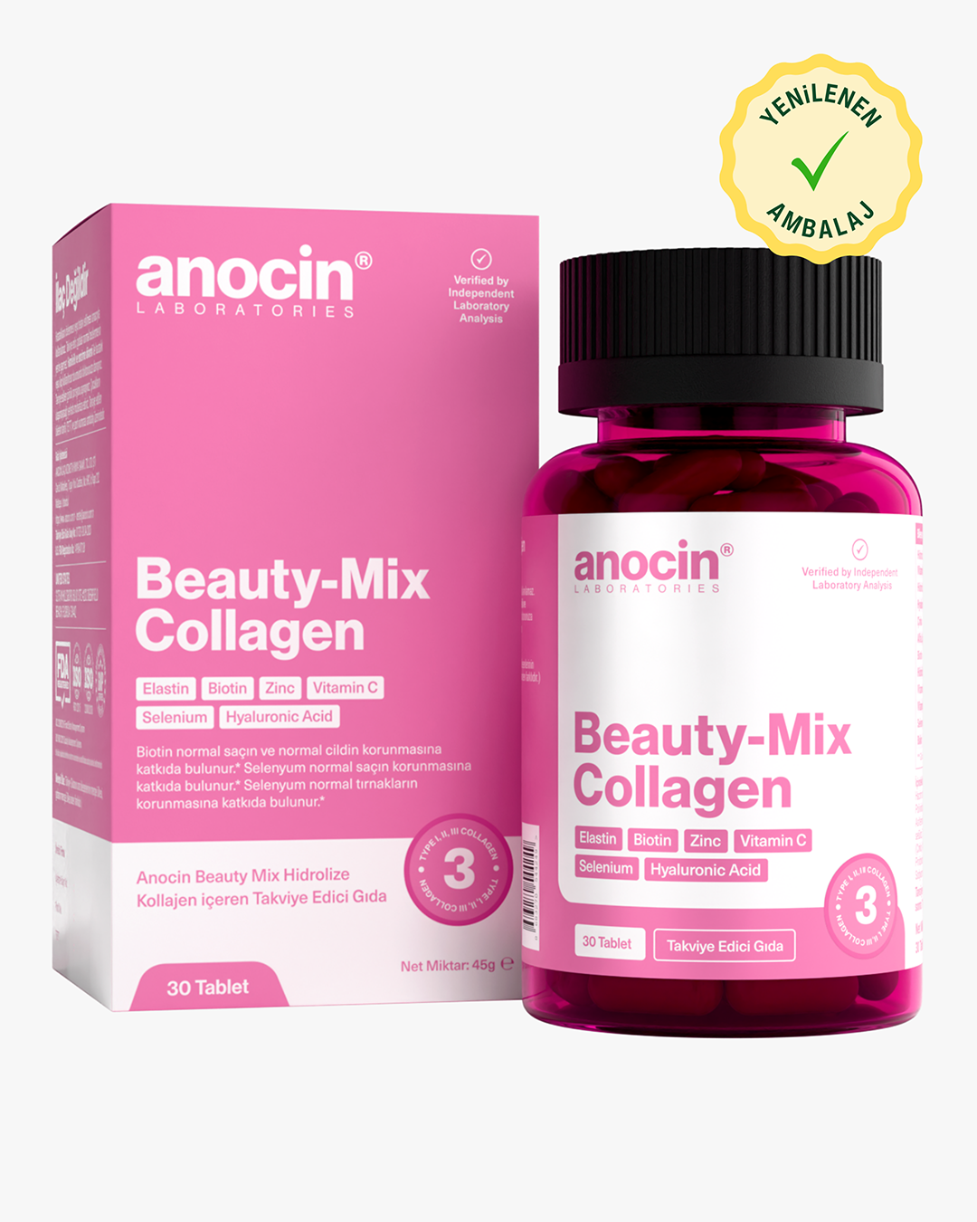 Beauty MIX Kolajen (Tip 1,2,3) Elastin, Biotin, Çinko, C Vitamini
