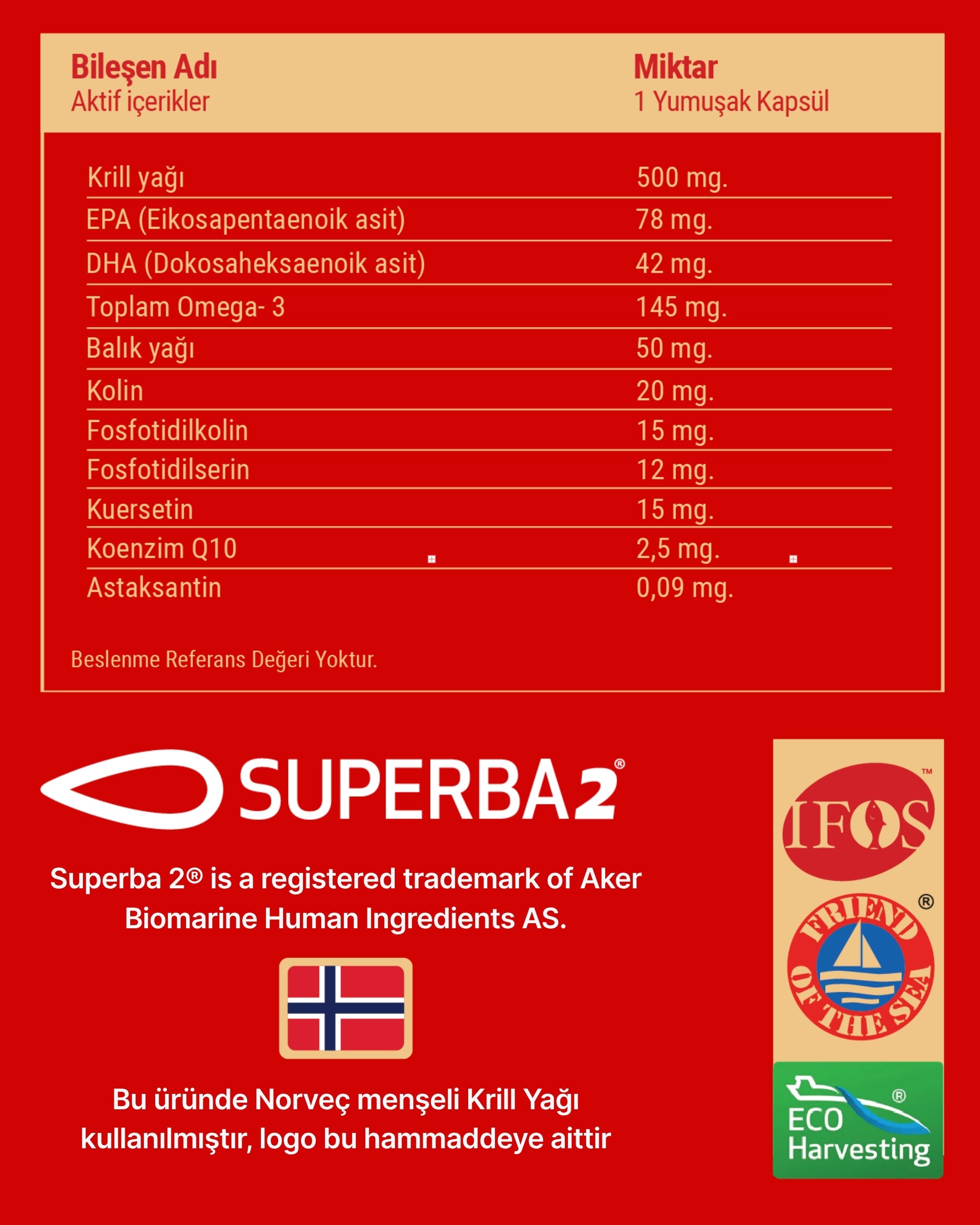 Krill Oil (Norveç Menşeli Superba2® ) + Omega-3 (EPA-DHA) Complex
