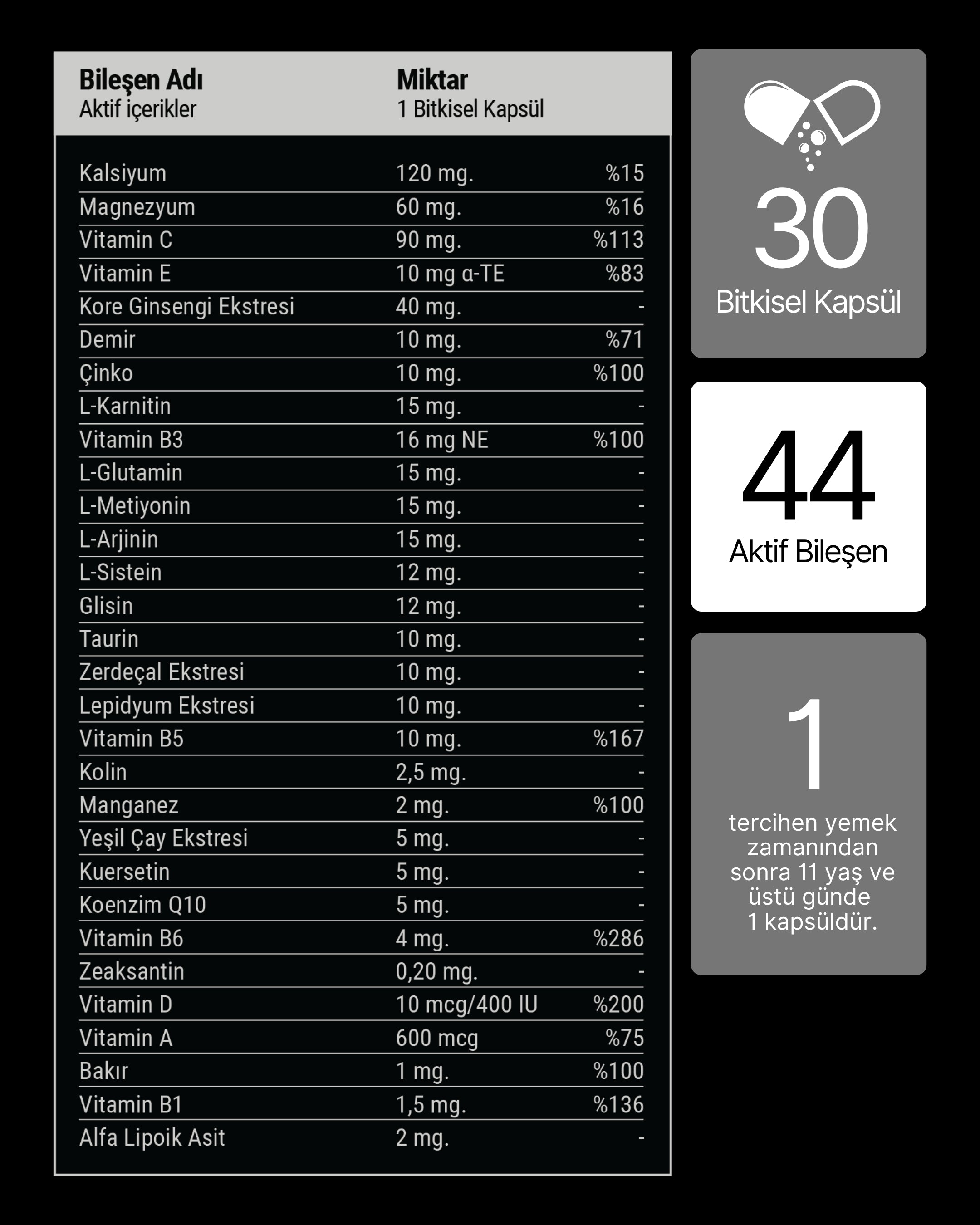 Men Multivitamin (Erkeklere Özel) Vitamin, Mineral, Bitkisel Komplex