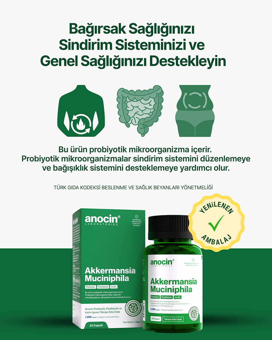 Akkermansia Muciniphila 10 Milyar Probiyotik + Postbiyotik + İnülin