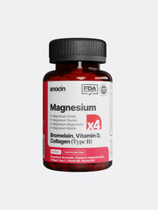 Magnezyum X4 - Sitrat, Taurat, Bisglisinat, Malat + Bromelain, D Vitamini, Kolajen (Tip 2), B6 Vitamini ve B12 Vitamini