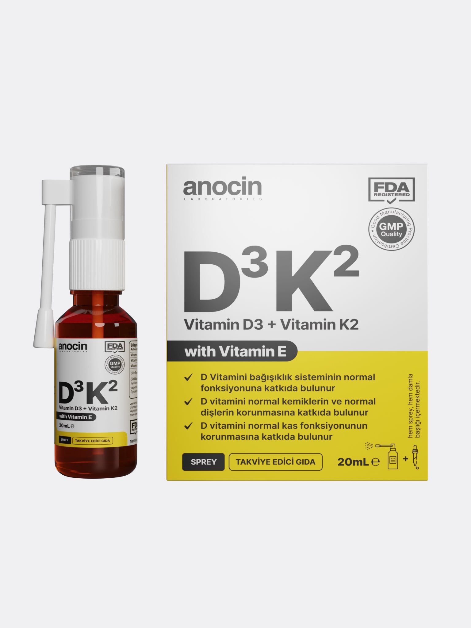 Vitamin D3 K2 Vitamin E 1000 Iu 2m Mcg Damla 20 ml